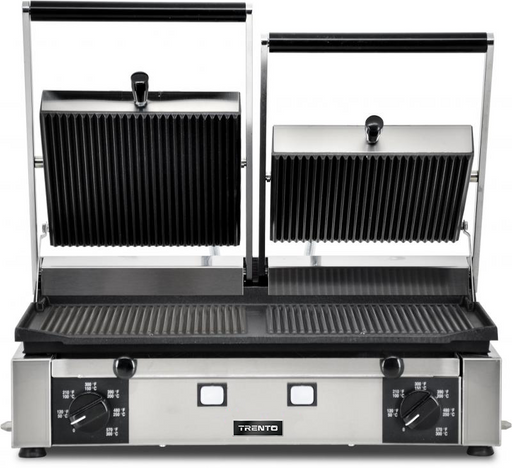 Omcan PG-IT-0737-R Panini Grill 10 Inch X 19 Inch/254mm X 483mm Double Rib/rib 220v/60/1 Etl Cetlus