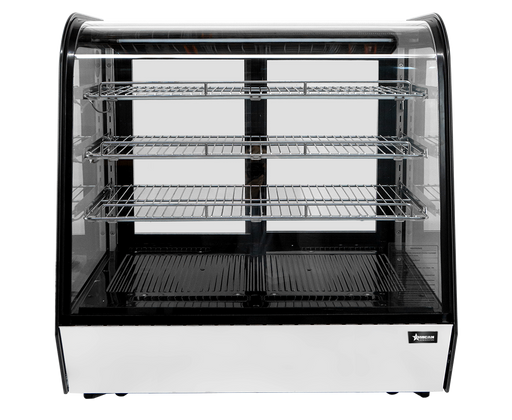 Omcan RC-CN-0186C Refrigerated Showcase Curved Glass Countertop With 3 Shelf 35 Inch 110v/60/1 Cetlus/etl Sanitation