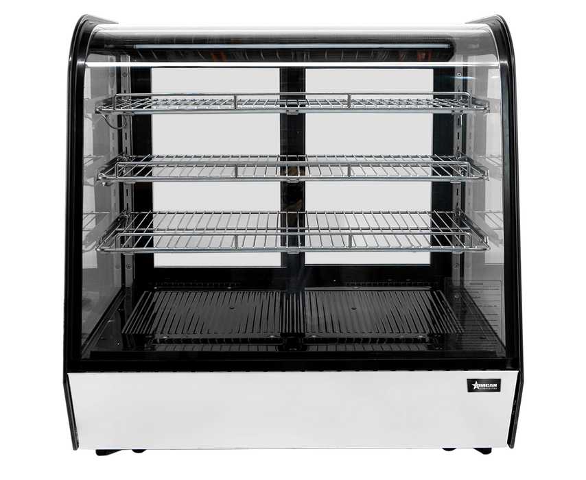 Omcan RC-CN-0186C Refrigerated Showcase Curved Glass Countertop With 3 Shelf 35 Inch 110v/60/1 Cetlus/etl Sanitation