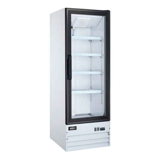 Omcan RE-CN-0009-HC Refrigerator 1 Door Glass Merchandiser White 9.1 Cu Ft 110v/60/1 Cetlus/etl Sanitation