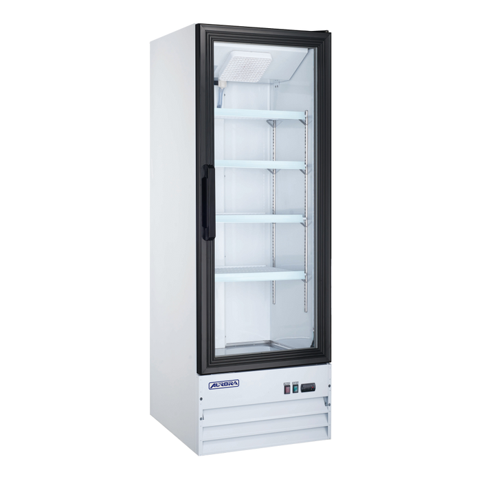 Omcan RE-CN-0009E-HC Aurora Refrigerator 1 Door Glass 9.1 Cu Ft White 110v/60/1 Cetlus/etl Sanitation