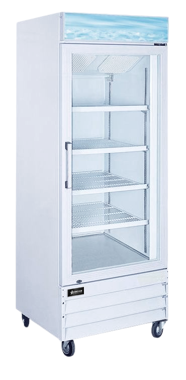 Omcan RE-CN-0023-HC Refrigerator 1 Door Glass Merchandiser White 22.8 Cu Ft 110v/60/1 Cetlus/etl Sanitation