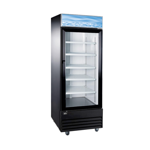 Omcan RE-CN-0023-H Refrigerator 1 Door Glass Merchandiser Black 22.8 Cu Ft 110v/60/1 Cetlus/etl Sanitation