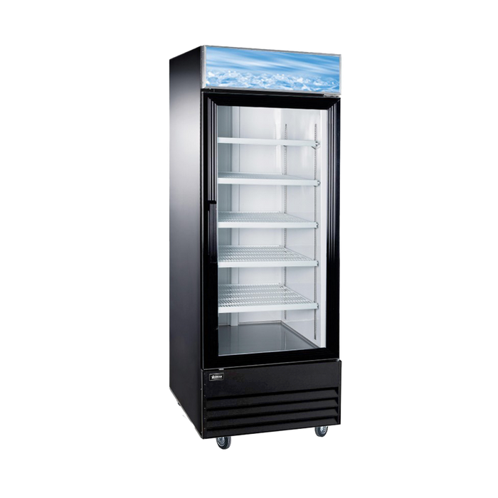 Omcan RE-CN-0023-H Refrigerator 1 Door Glass Merchandiser Black 22.8 Cu Ft 110v/60/1 Cetlus/etl Sanitation