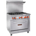 Sierra Range SR-6-36 36" NG Restaurant Range with 6-Burners & 1 Oven - 212,000 BTU - Top Restaurant Supplies