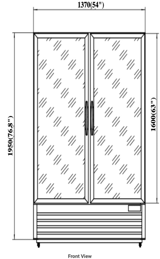 Valpro VP2R-48M Two Swing Full Glass Door Merchandiser Refrigerator – 48 Cu. Ft. - Top Restaurant Supplies