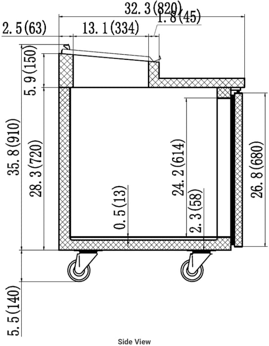 Valpro VPP71-HC Pizza Counter 71″  Two-Door Pizza Prep Table Refrigerator - Top Restaurant Supplies