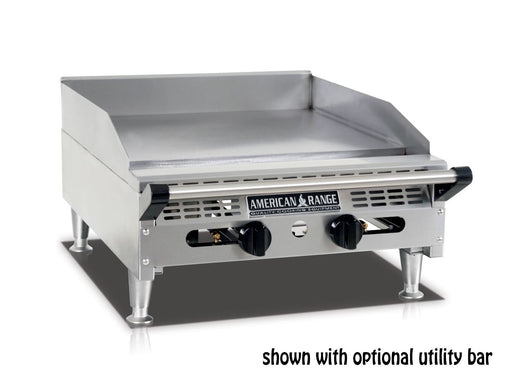 American Range AEMG-24, 24" Heavy Duty Manual Gas Griddle with Stainless Steel Plate - Top Restaurant Supplies