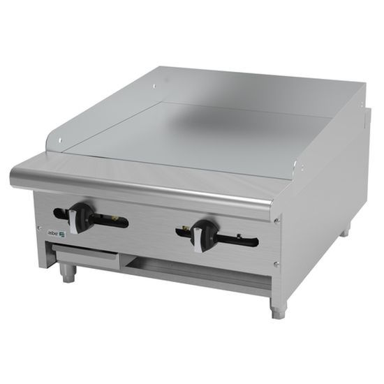 Asber AEMG-24 H 24" Countertop Gas Manual Griddle with Cold-Rolled Steel Plate -48,000 BTU - Top Restaurant Supplies