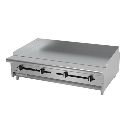 Asber AEMG-48-H 48" Countertop Gas Manual Griddle with Cold-Rolled Steel Plate - 96,000 BTU - Top Restaurant Supplies