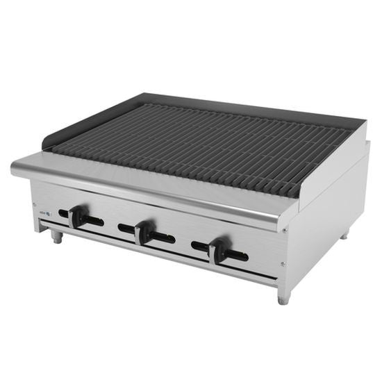 Asber AERB-36 36" 6 Burner Countertop Gas Radiant Broiler - 96,000 BTU - Top Restaurant Supplies