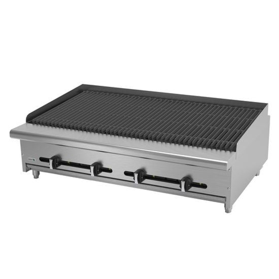 Asber AERB-48 48" 8 Burner Countertop Gas Radiant Broiler - 128,000 BTU - Top Restaurant Supplies