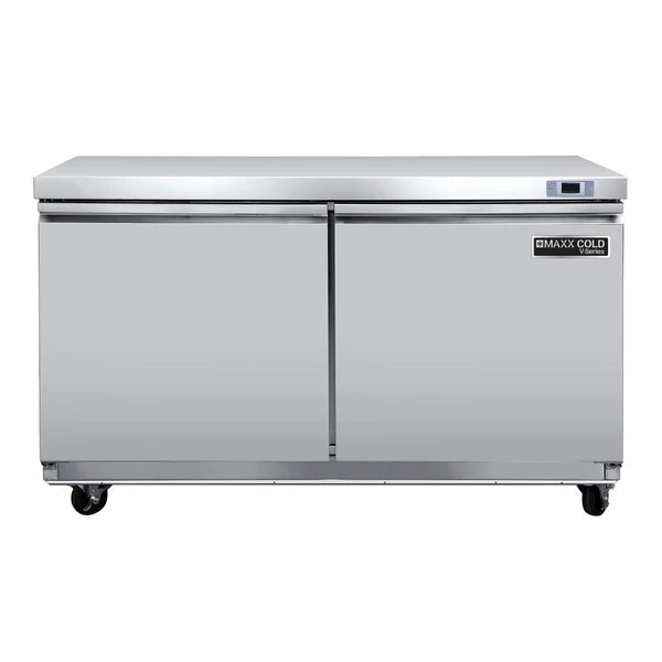 Maxx Cold V-Series 2 Door Undercounter Freezer, in Stainless Steel