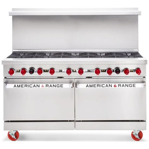 American Range AR-10 NG 60" 10 Burner Natural Gas Commercial Range - 390,000 BTU - Top Restaurant Supplies