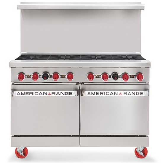 Cocina comercial a gas natural American Range AR-8-NG de 48" y 8 quemadores - 310 000 BTU