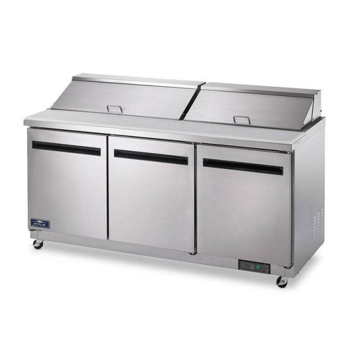 Arctic Air AMT72R 72" Three Door Mega-Top Sandwich/Salad Prep Table, 18 Cu. Ft. - Top Restaurant Supplies