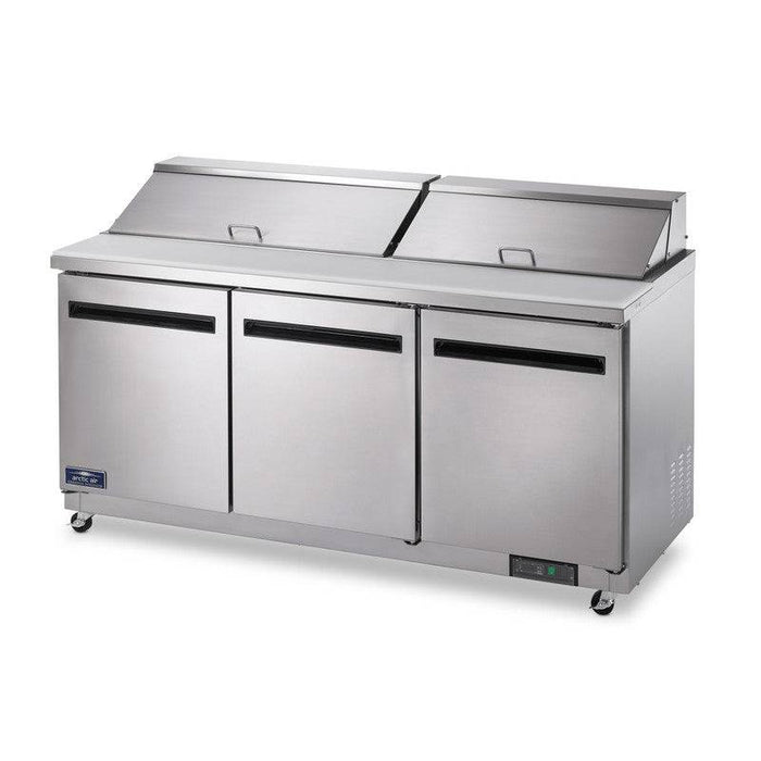 Arctic Air AMT72R 72" Three Door Mega-Top Sandwich/Salad Prep Table, 18 Cu. Ft. - Top Restaurant Supplies