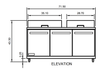 Arctic Air AMT72R 72" Three Door Mega-Top Sandwich/Salad Prep Table, 18 Cu. Ft. - Top Restaurant Supplies