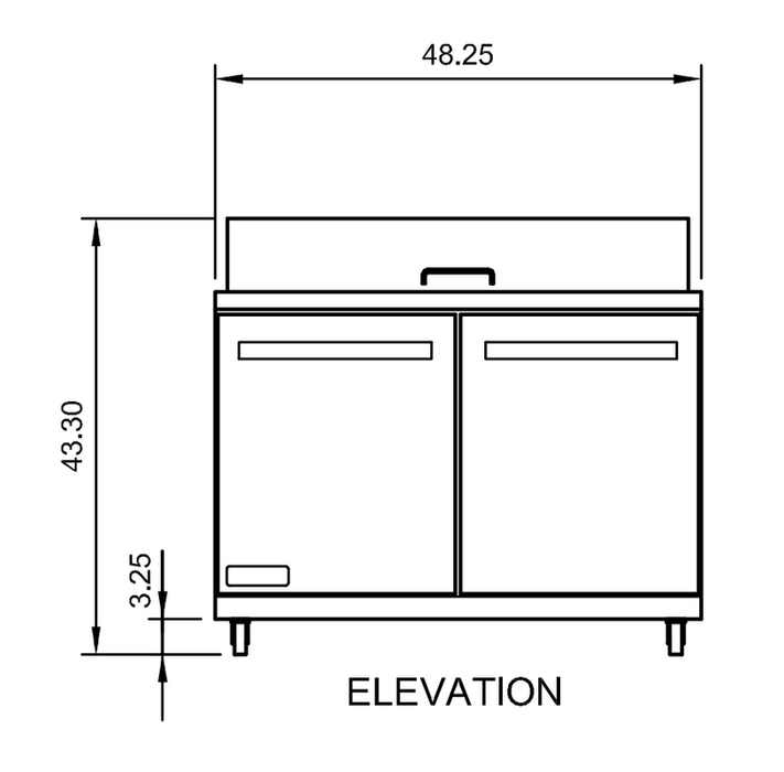 Arctic Air AMT48R 48" Two Door Mega-Top Sandwich/Salad Refrigerated Prep Table, 12 Cu. Ft. - Top Restaurant Supplies