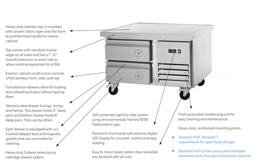 Arctic Air ARCB36 36" Two Drawer Refrigerated Chef Base - Top Restaurant Supplies