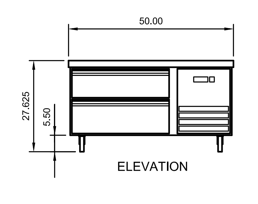 Arctic Air ARCB48 50" Two Drawer Refrigerated Chef Base - Top Restaurant Supplies