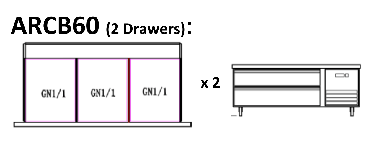 Arctic Air ARCB60 62"Two Drawer Refrigerated Chef Base - Top Restaurant Supplies