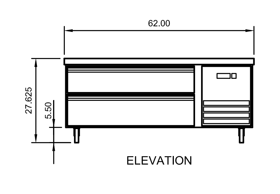 Arctic Air ARCB60 62"Two Drawer Refrigerated Chef Base - Top Restaurant Supplies