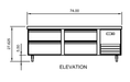 Arctic Air ARCB72 74" Four Drawer Refrigerated Chef Base - Top Restaurant Supplies