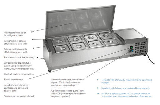 Arctic Air ACP48 48" Eight Pan Counter-Top Prep Unit - Top Restaurant Supplies