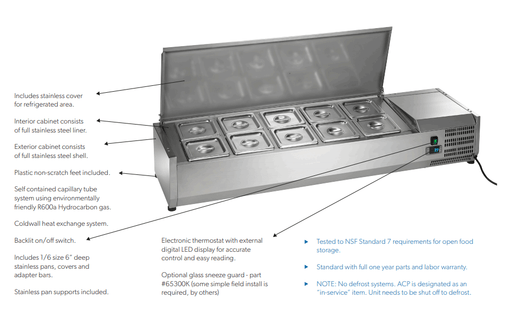 Arctic Air ACP55 55" Ten Pan Counter-Top Prep Unit - Top Restaurant Supplies