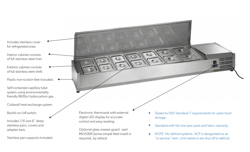 Arctic Air ACP63 63" Fourteen Pan Counter-Top Prep Unit - Top Restaurant Supplies