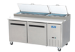 Arctic Air APP71R 71" Two Door Pizza Prep Table, 21 Cu. Ft. - Top Restaurant Supplies