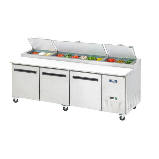 Arctic Air APP94R 94" Three Door Pizza Prep Table, 31 Cu. Ft. - Top Restaurant Supplies