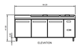 Arctic Air APP94R 94" Three Door Pizza Prep Table, 31 Cu. Ft. - Top Restaurant Supplies