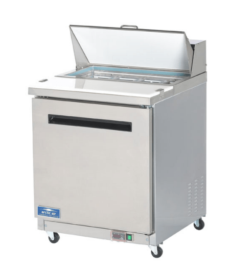 Arctic Air AMT28R 29" One Door Mega-Top Sandwich/Salad Refrigerated Prep Table, 6.5 Cu. Ft. - Top Restaurant Supplies