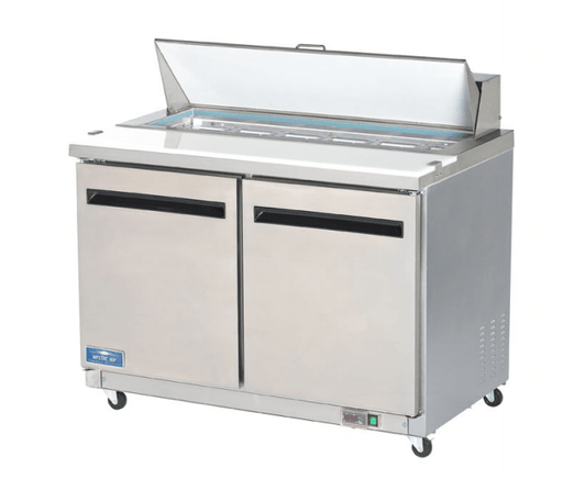 Arctic Air AST48R 48" Two Door Sandwich/Salad Refrigerated Prep Table, 12 Cu. Ft. - Top Restaurant Supplies