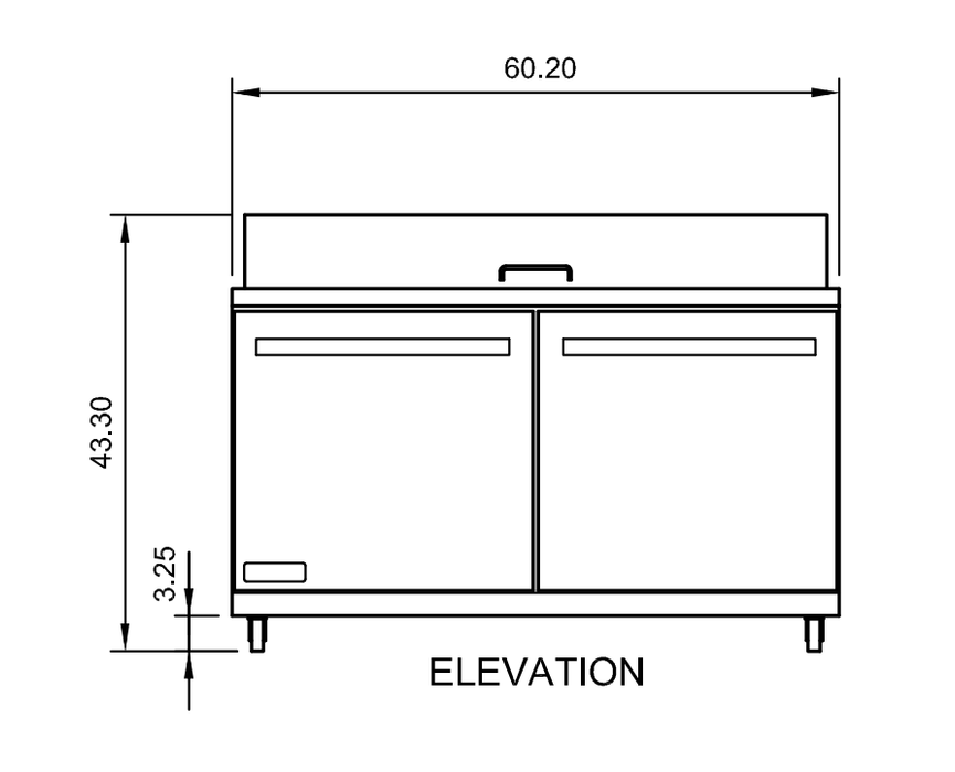 Arctic Air AST60R 61.25" Two Door Sandwich/Salad Refrigerated Prep Table, 15.5 Cu. Ft. - Top Restaurant Supplies