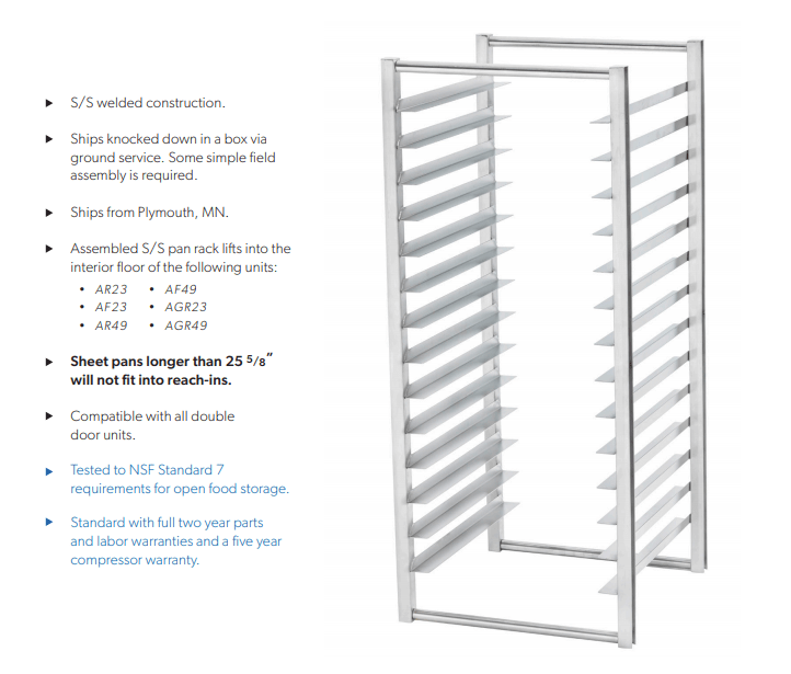 Arctic Air 64900K Sheet Pan Rack for AR23, AGR23, AF23, AR49, AGR49 & AF49 - Top Restaurant Supplies