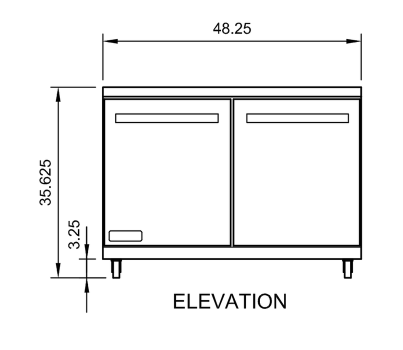 Arctic Air AUC48F Double Door Under-Counter Freezer, 10.1 Cu. Ft. - Top Restaurant Supplies