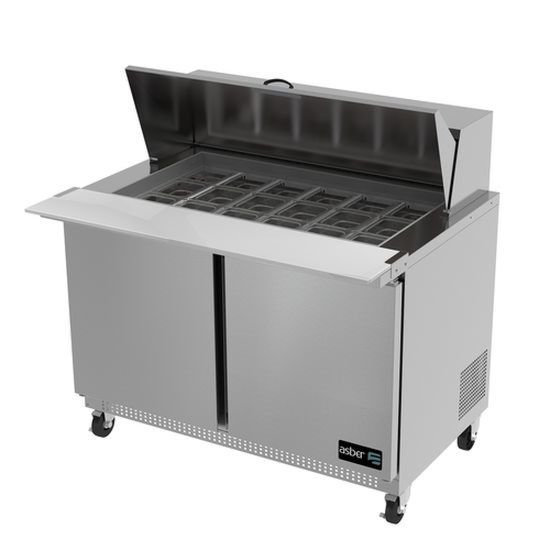 Asber APTM-48-18 48" Two Door Mega Top Sandwich/Salad Prep Table - Top Restaurant Supplies