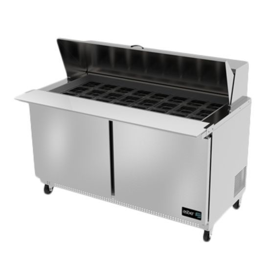 Asber APTM-60-24 60" Two Door Mega Top Sandwich/Salad Prep Table - Top Restaurant Supplies