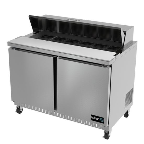 Asber APTS-48-12 48" Two Door Sandwich/Salad Top Prep Table - Top Restaurant Supplies