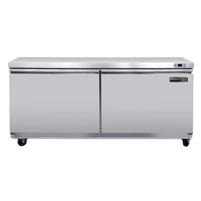 Maxx Cold V-Series 2 Door Undercounter Freezer, in Stainless Steel