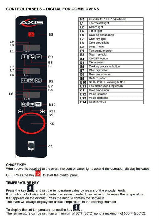 Axis AX-514RHD Half Size Convection Oven with Humidity Digital controls - Reversing Fan - 4 shelves - Top Restaurant Supplies