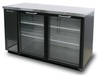 Blue Air BBB59-2BG-HC 2 Glass Doors Back Bar Cooler, Black Finish Exterior, 59" W x 27" D, R-290 Refrigerant - Top Restaurant Supplies