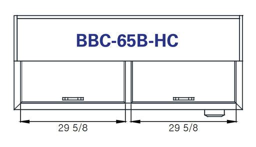 Blue Air BBC-65B-HC Bottle Cooler 2 slide tops, Black Finish Exterior, 64-1/2" W x 28-1/2" D, R-290 Refrigerant - Top Restaurant Supplies