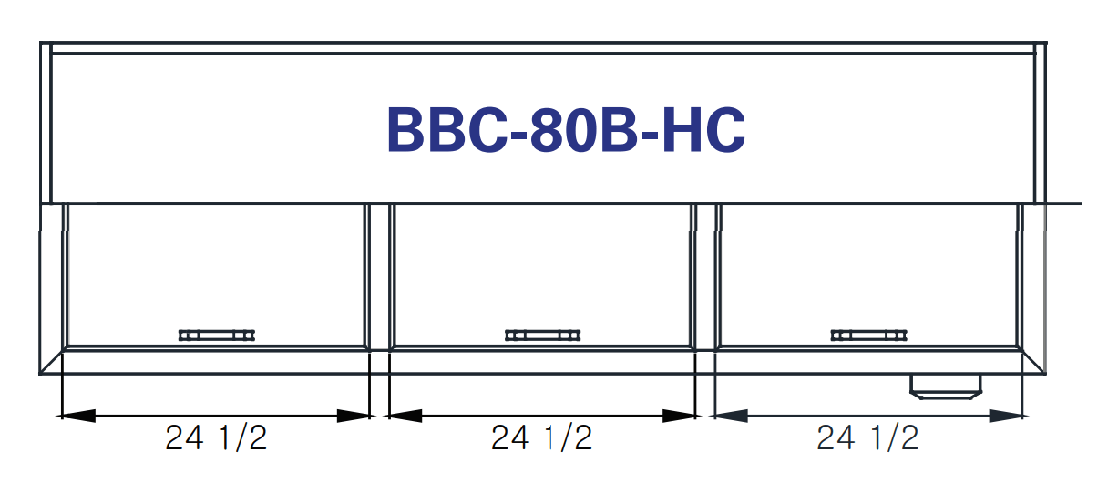 Blue Air BBC-80B-HC Bottle Cooler 3 slide tops, Black Finish Exterior, 80-1/2" W x 28-1/2" D, R-290 Refrigerant - Top Restaurant Supplies
