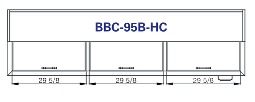 Blue Air BBC-95B-HC Bottle Cooler 3 slide tops, Black Finish Exterior, 95" W x 28-1/2" D, R-290 Refrigerant - Top Restaurant Supplies