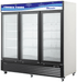 Blue Air BKGF72-HC 3 Glass Door Merchandiser Freezer, Swing Door, 72 Cu. Ft. - Top Restaurant Supplies