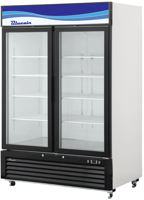 Blue Air BKGM49-HC 2 Glass Door Merchandiser Refrigerator, Swing Door, 49 Cu. Ft. - Top Restaurant Supplies